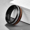 GALANI 8mm Black Men/Women Tungsten Carbide Ring with Koa Wood