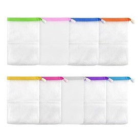 Galyacht 10 PCS Foaming Mesh Bags, Portable Soap Saver Bags Hangable Net Soap Pouches, Nylon Drawstring Bags Shower Foaming Mesh Face Cleansing Tool Bath Soaps