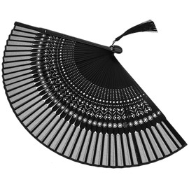 BESPORTBLE Portable Hand Folding Fan with Tassel Classic Chinese Style Dance Fan for Home Decor Craftsmanship and Bright Colors for Parties and Performances