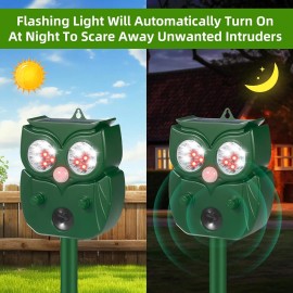 Jahy2Tech 2Pcs Solar Ultrasonic Animal Repellent with Motion Sensor