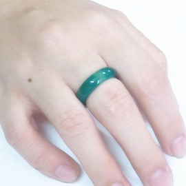 Carnelian Crystal Rings Jade Rings Natural Gemstone Band Ring Good Luck Jade Ring Green Jade Rings for Women Carnelian Smooth Round Donut Ring (Green7)