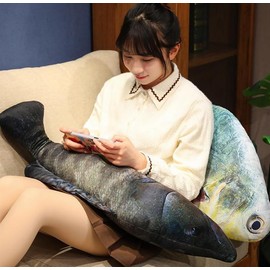 JOSON Simulated Fish Plush Toy Pillow, Soft Fish Filled Animal Toy Pillow, Used for Home Creative Gift Decoration (Grouper)