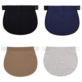 AKSIQIOL 4 pcs Maternity Waist Extender, Adjustable Waistband Extender for Pregnancy, Elastic Button Extender for Pants & Jeans, Comfortable Waist Extender for Pregnant Women