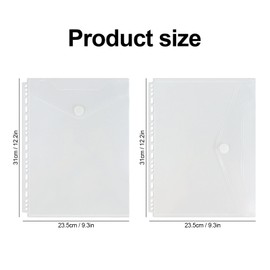 Binder Folders, 10 Pack Binder Pocket 21 Holes for 2/3/4 Ring High Capacity Binder Pouch, Hook and Loop Fasteners Closure, Letter Size, School Supplies