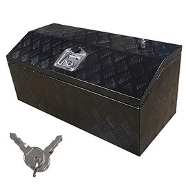 munirater 30 Inch Black Aluminum Tool Box Pentagon with Lock and Key Replacement for ATV Storage Truck Pickup RV