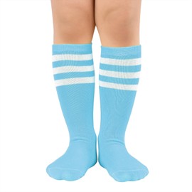 American Trends Youth Soccer Socks Boys Girls Baseball Softball Football Socks 8-12 8-10 10-12 Years Old 2 Pack Light Purple Blue