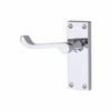 1 Set of Victorian Scroll Latch Door Handles Polished Chrome