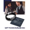 Bandmax Inspirational Gifts Bracelets for Men with Encourage Message Black