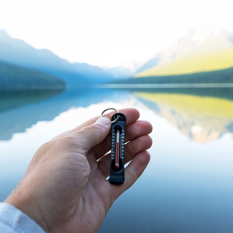 Sun Company Brrr-ometer - スノースポーツに最適なジッパー金具型温度計 | 上着、パーカ、荷物に取り付けることができ、アウトドア、スキー、スノーボードに最適な温度計 ブルー