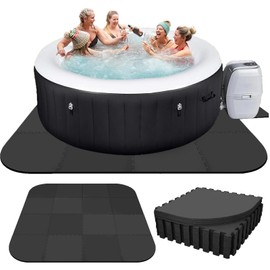 Nisorpa 85 Inch Hot Tub Mat Hot Tub Pad Foundation for Inflatable Tub 1/2" Thickened Eva Foam Padding Flooring Protector Non Slip Pool Spa Pad Outdoor Game Camping mat for Balcony Bathroom, Black