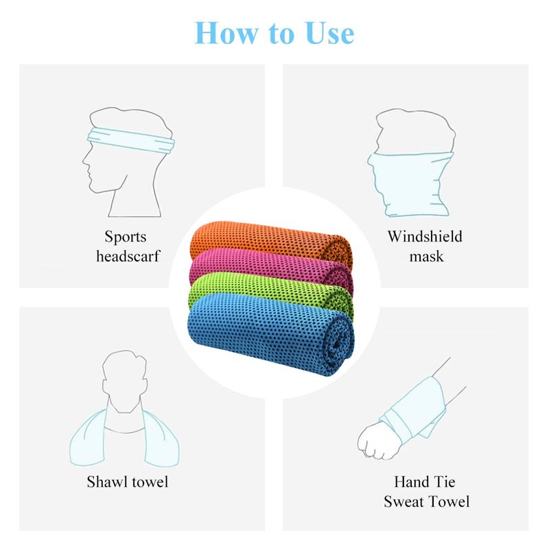 MINGRUO Asciugamano di raffreddamento, Asciugamano rinfrescante, Cooling towel, Freddo Ghiaccio
