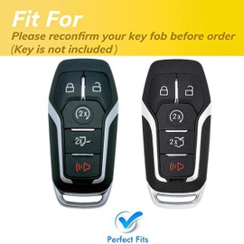 QIXIUBIA Remote for Ford Key Fob Cover Protective Gloves Fits for Ford F150 F250 F350 Fusion Mustang Explorer Edge Lincoln MKZ MKC MKX (5-Button-Pink)