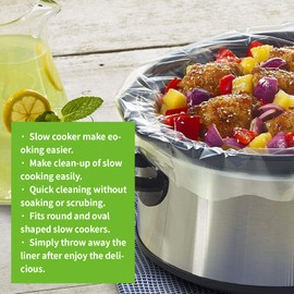 ECOOPTS 10 Count Slow Cooker Liners by ECOOPTS | Large Cooking Bags Fit 3-8.5 Quarts (10 Bags)