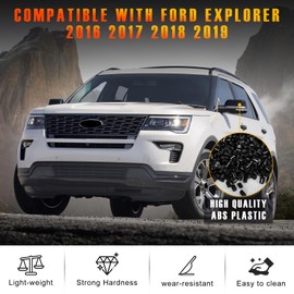 AMSPRAC Side Mirror Cover Caps Compatible with Ford Explorer 2016 2017 2018 2019,Driver Left Passenger Right Outer Rearview Side Mirror Cover,GB5Z-17D743-AA,GB5Z-17D742-AA,Glossy Black,2PCS