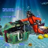 Aquarium Floating Diver Ornament Aquarium Decoration with Moving Treasure Chest