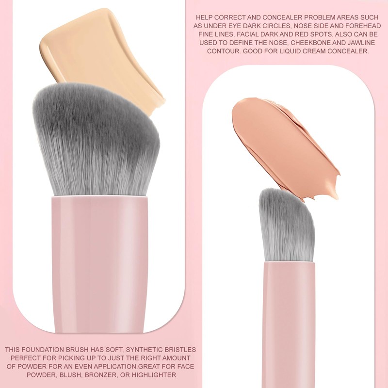 KINGMAS Foundation Makeup Brushes, Angled Kabuki Concealer Brush Under Eye