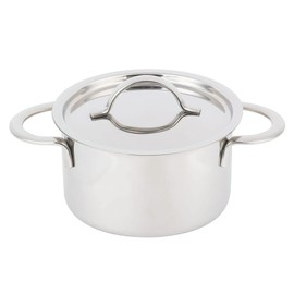 G.E.T. 4-80555 Stainless Steel Stainless Steel Mini Stock Pot with Lid Stainless Steel Specialty Servingware Collection