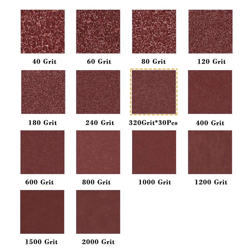 SPEEDWOX 30 Pcs Hook and Loop Triangle Sandpaper 320 Grit