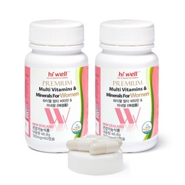 Hi Well Women's Multivitamin Mineral 60 Capsules (2 bottles) (4 months' supply) Multivitamin / 하이웰 여성 우먼 멀티비타민 미네랄 60캡슐 2통 (4개월분) 종합비타민