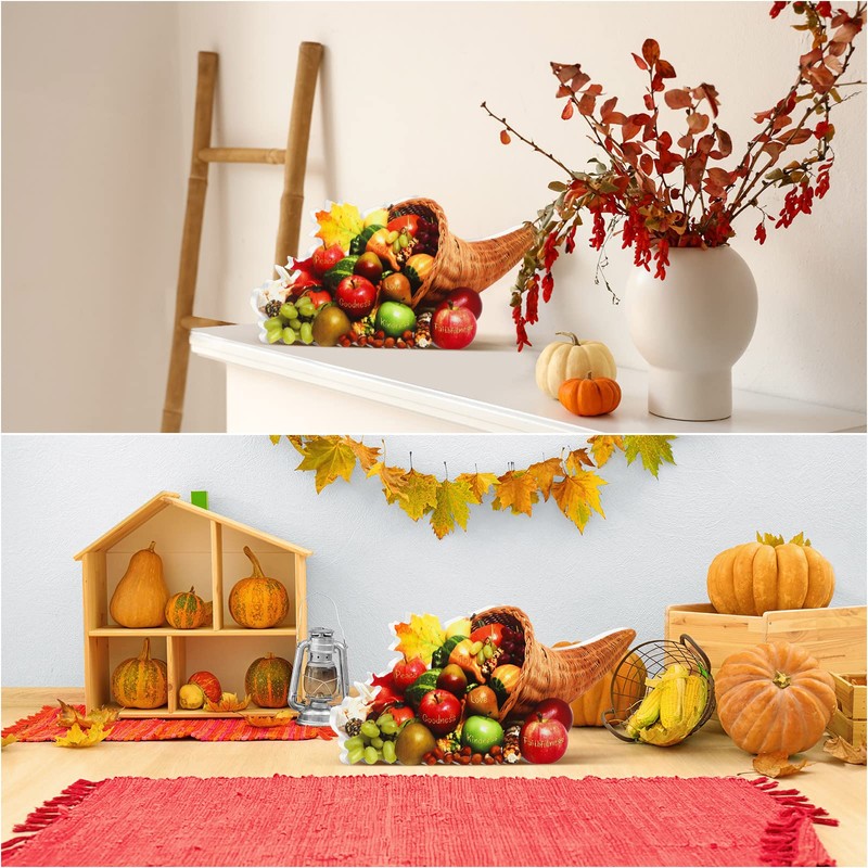 Thanksgiving Table Centerpiece Cornucopia Fall Centerpiece for Tables with Inspirational