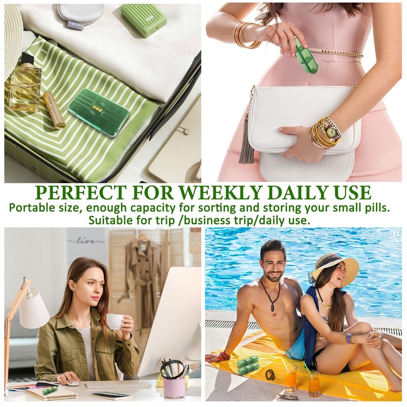 2 PCS Travel Pill Organizer 3 Times a Day,Weekly Pill
