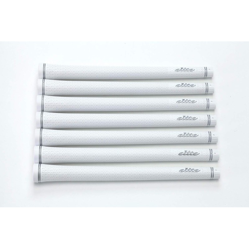 elitegrips TD50 Soft Golf Grips, Set of 7, Silver White,