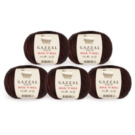 5 ovillos (paquete) Gazzal Rock 'n' Roll hilo, total 8.8 oz. 21% acrílico, 70% poliamida, 9% lana merino, cada uno 50 g/125 yardas (115 m), 3 luces DK, TileRed13189, 5 Balls, 5