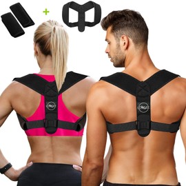 LOW&EE® Posture Corrector Back Corrector Adjustable Breathable Posture Corrector for Men and Women Back Stabilizer with 2 Protective Pads