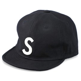 Basicuench Spring Logo Short Cap, Umpire Cap, Short Brim, Small Brim, S Logo, Absorbent, Quick Drying, Women's, Men's, One Size Fits Most, Big Size, Black, 57 to 59 cm