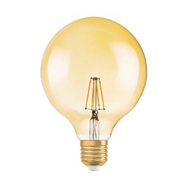 Osram LED Vintage Edition 1906 Lamp in Ball Shape with E27 Socket, Dimmable, Replaces 51 Watt, Clear, Warm White - 2400 Kelvin, 1 Pack