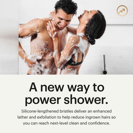 MANSCAPED® The Body Buffer Premium Silicone Scrubber for Nourishing, Cleaning & Exfoliating Your Skin - Lather Boosting Bristles with Ergonomic No-Slip Handle, Long-Lasting & Easy to Clean (1-Pack)