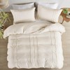 Guchuang Bedding Beige Chic Pinch Pleated Double Size Duvet Cover