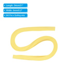 PATIKIL 240pcs Quilling Strips Paper 3/16"(5mm) 21"(54cm) Origami Paper Quilling Strip for Art DIY Hand Craft Christmas, Light Yellow