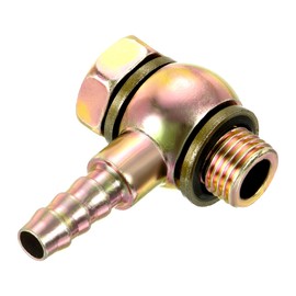 YOKIVE Hose Barb Fitting Elbow, Barbed M12x1.25 Male Thread Adapter Connector, Great for Gas, Water, Oil, Fuel Pipelines (Gold, 8-mm)