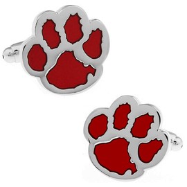 肉球 paw レッド 犬 ネコ カフス カフスボタン カフリンクス n00038