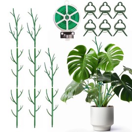 Monstera Plant Support Stakes, 8 Pack Stackable Garden Trellis Climbing Plant Support Structures with Extension Poles for Indoor Outdoor Potted (39.4''- 8 Pack)