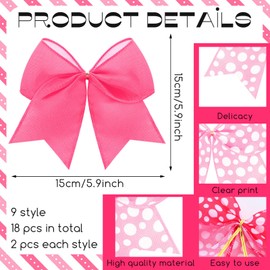 Suncalla 18 Pcs Christmas Mouse Themed Bows Decoration 6 Inch Large Christmas Wreaths Bows for Tree Red Black Pink Dot Ribbons Ornaments for Garland Wedding Gift Party