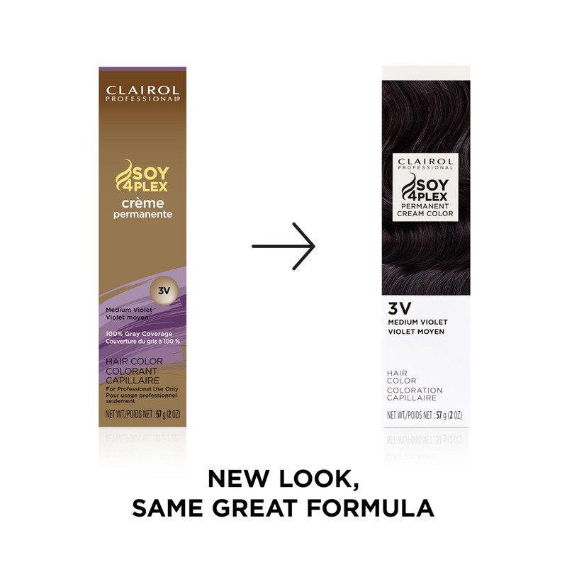 Clairol Professional Crème Permanente, 3V Medium Violet, 2 oz. -