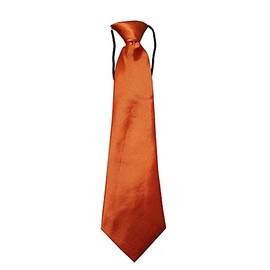 Elastic Boys Neck Tie, Child Kids School Boys Tie Soft Polyester For Formal Wear, Weddings, Prom, Celebration, parties (Orange)
