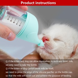 Puppy Bottles for Nursing，Kitten Bottles for Nursing，Pet Feeding Bottle，(Cyan- 50ml)