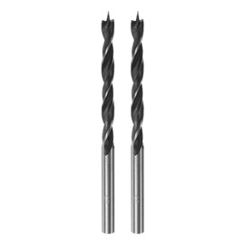 HARFINGTON 2pcs Brad Point Drill Bits 5mm(13/64") Dia Straight Steel Round Shank Drill Metric Brad Point 2" Drilling Depth Spiral Twist Drill Bits for Carpenter Woodworking Plastic Rubber