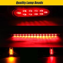 EXERAUO 6 Inch Oval Led Trailer Lights Kit with Mounting Bracket, Sealed Submersible Stop Brake Trailer Tail Light Kit, Lights Bar and Wiring Harness for Boat RV Truck