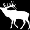 Decal Stickers of Elk Silhouette Cut Out 2 (White) (Set