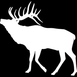 Decal Stickers of Elk Silhouette Cut Out 2 (White) (Set of 2) Premium Waterproof Vinyl Decal Stickers for Laptop Phone Accessory Helmet Car Window Mug Tuber Cup Door Wall - BICVER1784902WHW19Y24