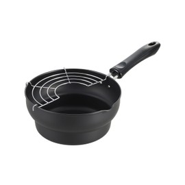 Maruyama C27180 Tiered Tempura Pot, 7.1 inches (18 cm), Half Moon Net Included, Induction Compatible, Gas Stove, Fryer, Fryer, Tempura, Made in Japan