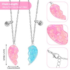 Yolev Friendship Necklace for 2 Girls Necklace Jewellery Long Distance Birthday Christmas Bridesmaid Best Friends Chain Gifts Girls Sisters Friendship Chains BFF Chains for 2, Metal