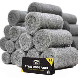 24pk Steel Wire Wool 0000 Extra Fine | Steel Wool Mice 0000 Grade | Wire Wool Mice for Cleaning & Closing Small Holes | Fine Wire Wool for Metal | 0000 Steel Wool for Rodent Control | Wire Wool