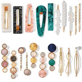Pearl Acrylic Resin Fashion Hair Clips Set, Cute Hair Barrettes Bobby Pins, Boho Fancy Hairpin Headwear Styling Tools, Gifts for Women,Ladies and Girls Headwear Styling Tools Hair Accessories