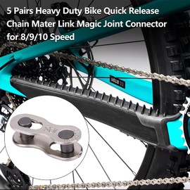 Bicycle Chain Link, Fydun 5 Pairs High Performance Bicycle Chains Quick Release Chain Links Magic Joint Connector Reusable for 8/9/10 Speed (10 Speed)