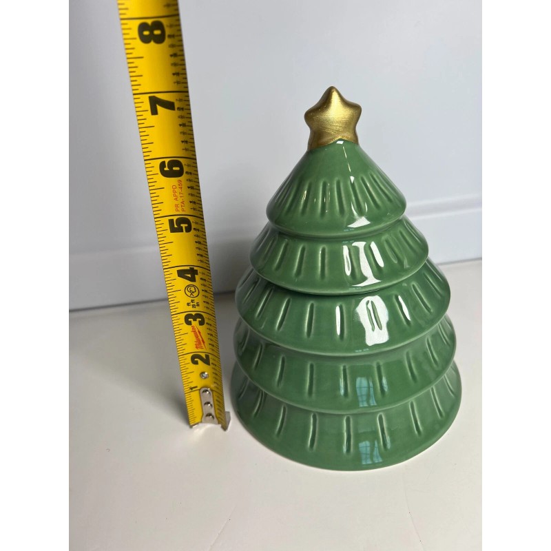 Target Bullseye 7 in Green Christmas Tree Candy Jar Treat